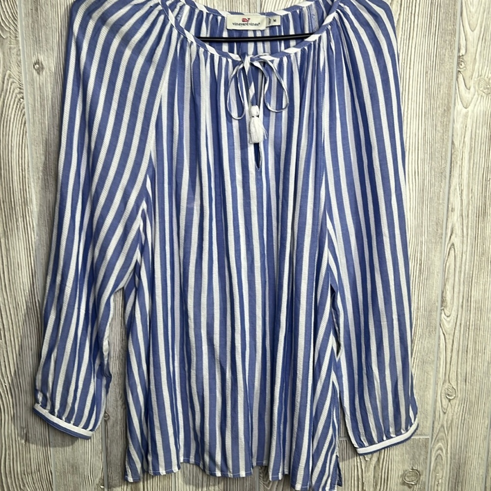 Vineyard Vines Blue and White Striped Blouse